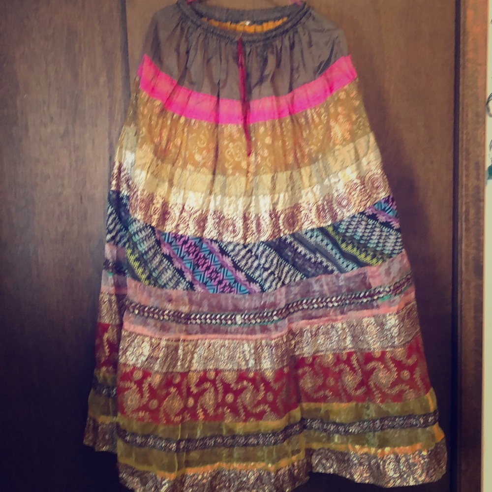 Gold glittery full length skirt
